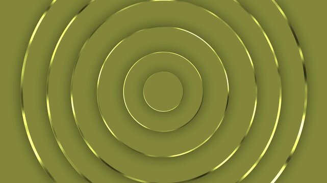 Concentric circular layers with metallic background animation, minimalist abstract geometric design