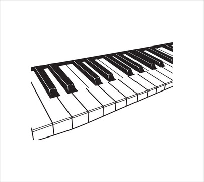 Closeup of a piano keyboard with black and white keys  musical instrument
