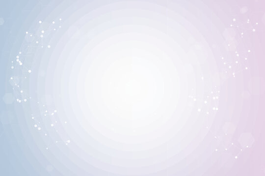 Abstract molecular network and hexagonal grid on gradient background, science connection
