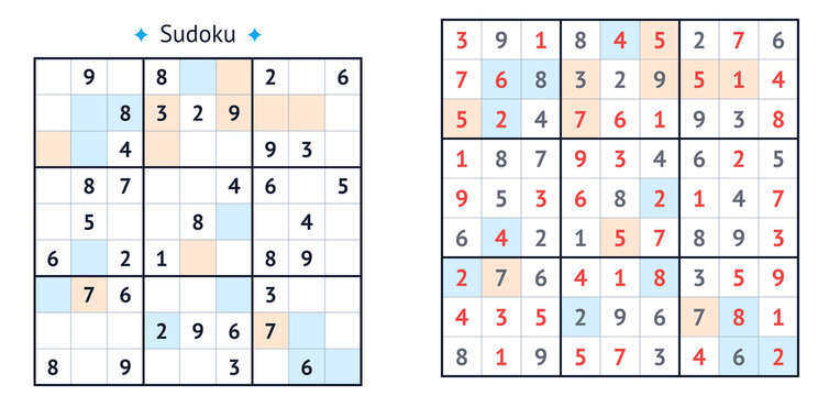 Sudoku puzzle with highlighted even and odd numbers on grid  