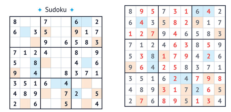 Sudoku puzzle showcasing even and odd numbers in grids  