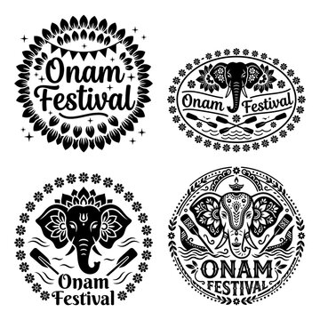 Onam festival pookalam elephant badge collection