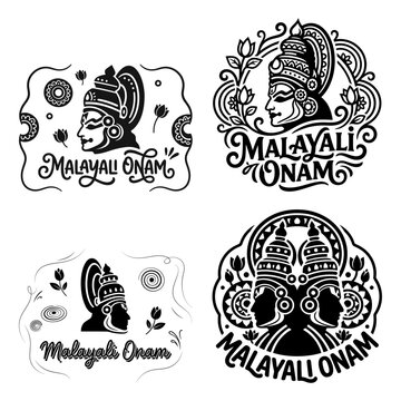 Malayali Onam half face ornamental badge collection
