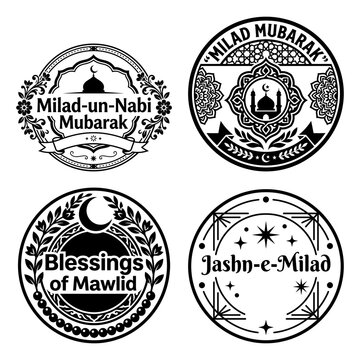 Milad un Nabi blessings ornate badge collection