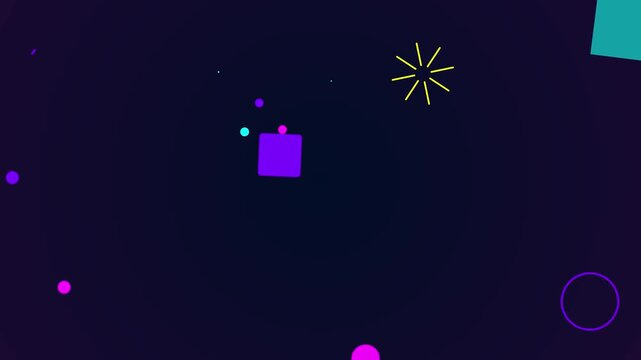 Dynamic neon geometric shapes movement animation creating modern technology abstract background
