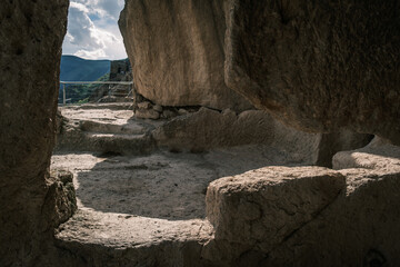 Vardzia  cave monastery site in southern Georgia, excavated from the slopes of the Erusheti Mountain on the left bank of the Kura River, © Michele