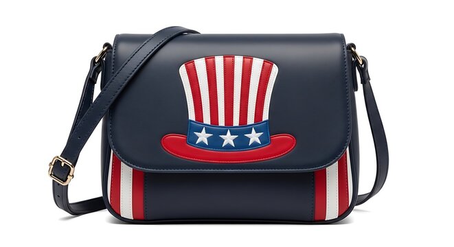 Patriotic uncle sam top hat crossbody bag for president's day