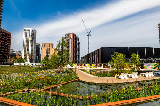 The new Union Park has been designed with community at its heart, steps away from the iconic Olympic Way and National Stadium. Shot 6 May 2026.