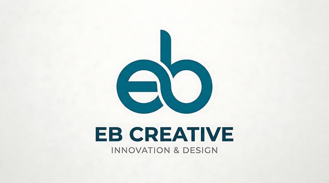 Modern Teal Eb Creative Logo Displayed on Minimal Light Background