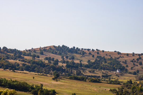 View from Rupea fortress in Transylvania, Romania. Rupea Citadel (Cetatea Rupea)