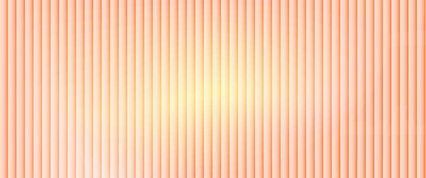 Glass ribbed gradient background and fractal effect. Fluted reeded glass texture and dark to light shadow on warm beige surface. Ribbed vector wall in cream tone.