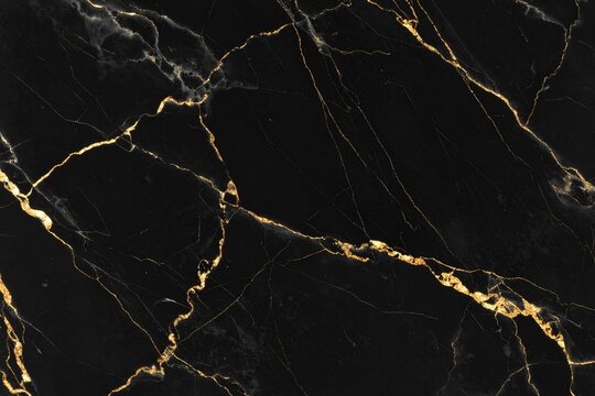 Striking black marble surface with bold golden vein patterns a luxurious texture luxurious material polished decorative interior architecture
