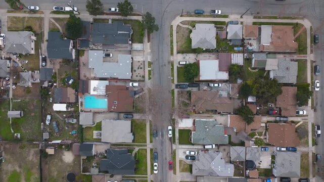 Residential Homes Compton Los Angeles California Drone Aerial Footage