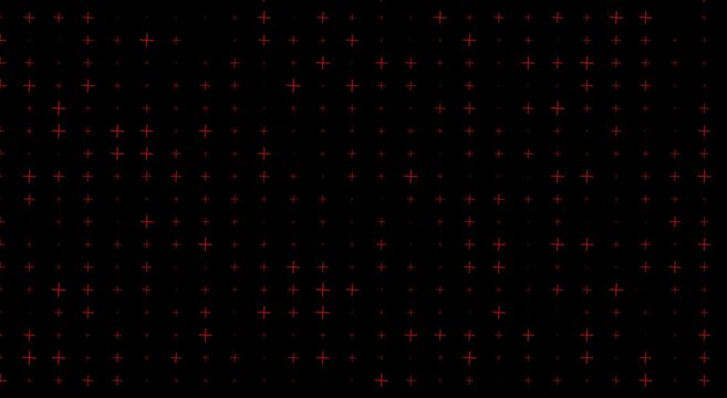 Abstract red cross pattern motion animation background, for digital technology