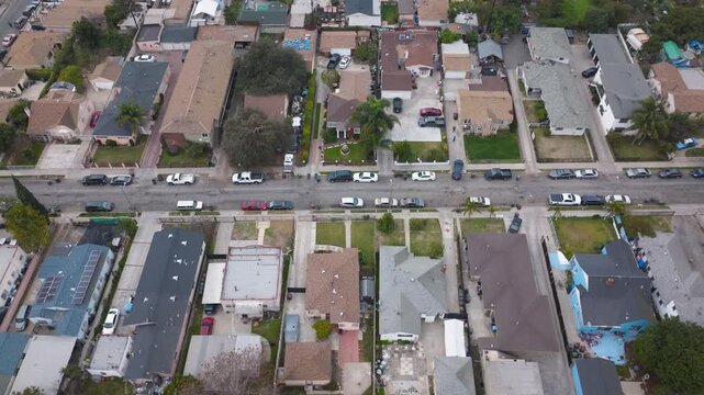 Residential Homes Compton Los Angeles California Drone Aerial Footage