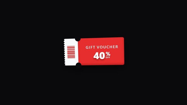 Red gift voucher with forty percent off discount