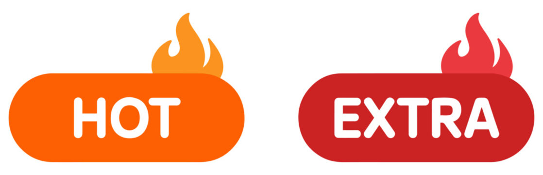 spicy level label icon set