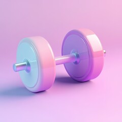 Obraz premium Vibrant pastel gradient dumbbell, representing modern fitness, strength training, and wellness with a sleek, glossy aesthetic design