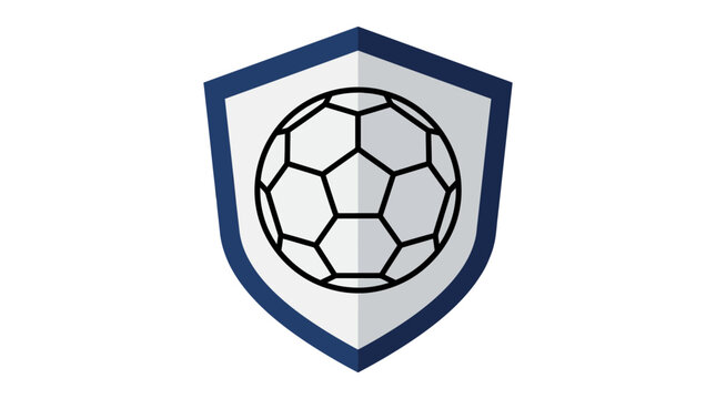 Soccer Ball Inside a Protective Shield Emblem Icon