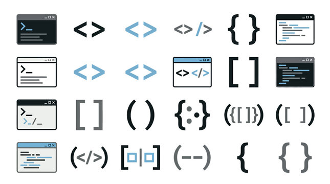Computer programming code symbols.