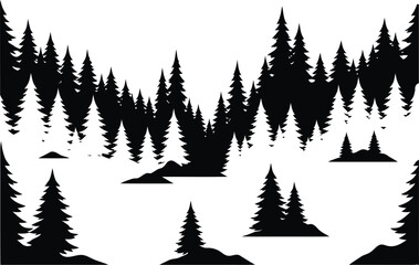 Obraz premium christmas trees vector illustration