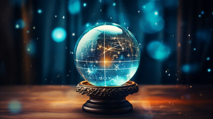 Fototapeta premium Powerful magic sphere,Fortune teller,mind power concept.