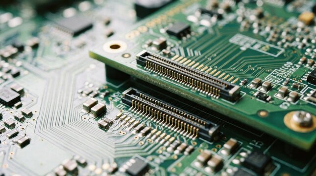 Close medium shot illustrating differential pair boardtoboard connectors highlighting precise alignment and signal integrity on dense PCB pin layouts.