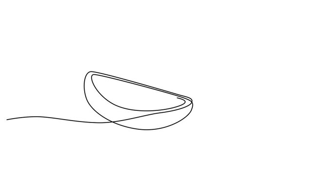 Minimalist line art, mango, continuous line drawing, simple vector graphics 4k video