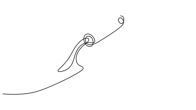 Continuous line drawing Trowel, gardening tool, line drawing, simple icon, shovel 4k video