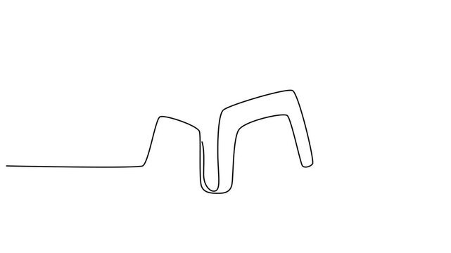 Continuous line drawing Minimalist stool, simple furniture, line art icon, vector illustration 4k video