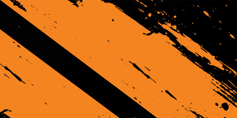 orange black brush Car sticker wrap pattern banner abstract sporty lines black orange color combination grunge brush modern pattern racing motorsport design.vector illustration. eps 10 © Samsul