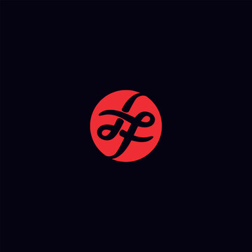 letters lf text logo design vector
