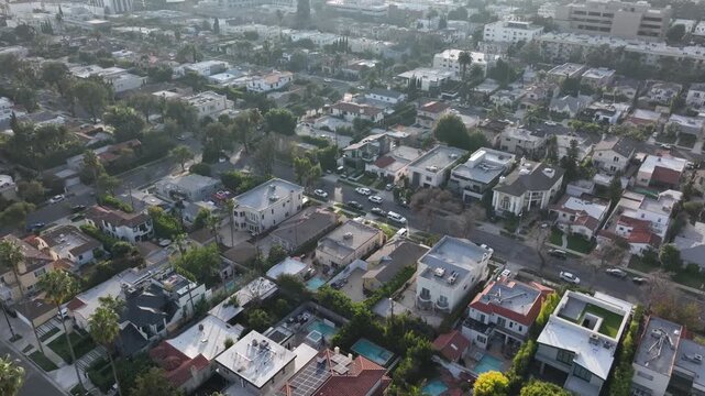 Upscale Homes Beverly Hill Los Angeles California Drone Aerial Footage