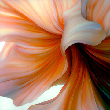 The flowing shapes resemble the petals of a blooming flower
