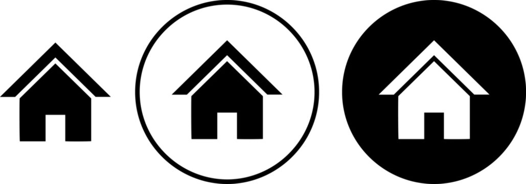 Set of house icons, home symbol, vector illustration