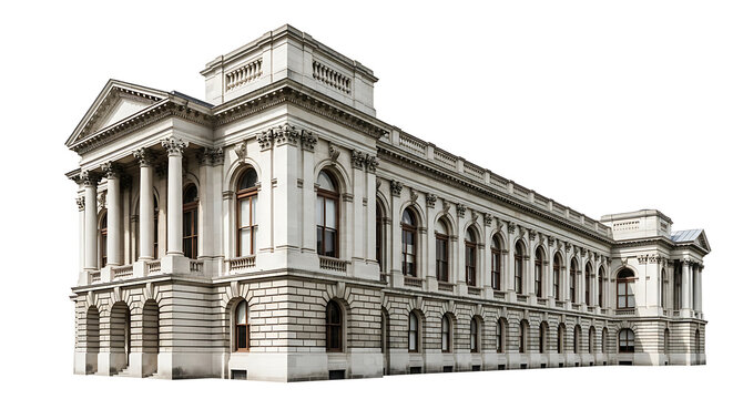 Black and white architectural of a neoclassical building with columns and pediment architecture