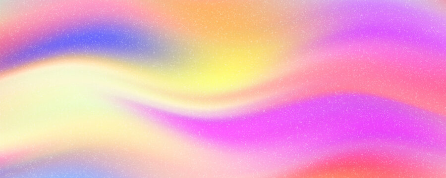 Iridescent holographic abstract rainbow seamless pattern. Vibrant background in 80s and 90s style. Tie dye art gradient effect.