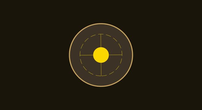 Animated target reticle with rotating crosshair hud overlay animation