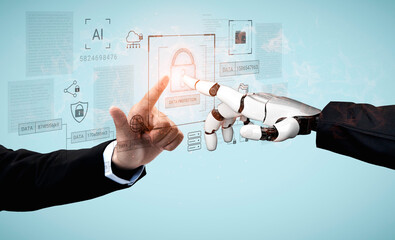 AI managing and encrypting sensitive data, monitoring cybersecurity threats, and ensuring...