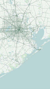 Modern minimalist vector map of Houston, Texas, USA. High-quality scalable illustration of Houston city grid for posters and design.