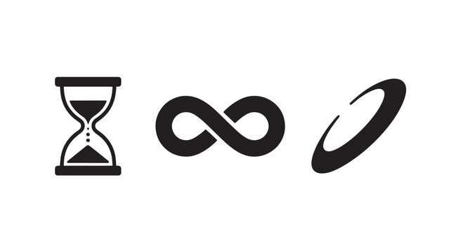 Time Management & Productivity Icon: Hourglass Infinity Loop Symbol
