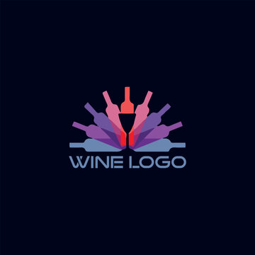 wine bar logo design vector format