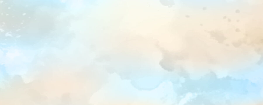 Watercolor background with abstract brushed texture in horizontal orientation. Hand drawn vector texture. Brush stroked painting pastel color watercolor