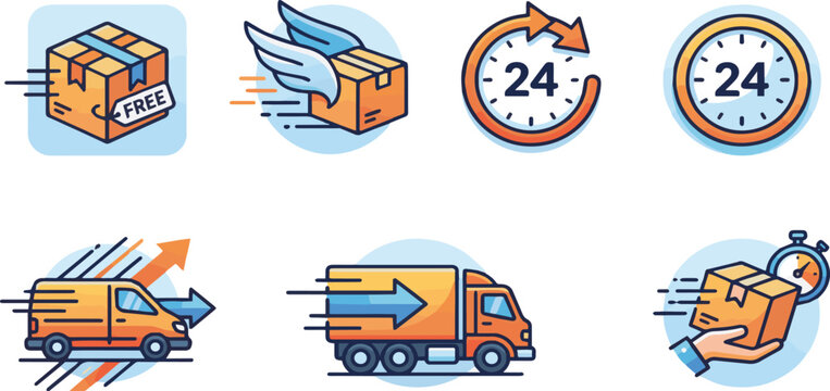 set of fire truck icons