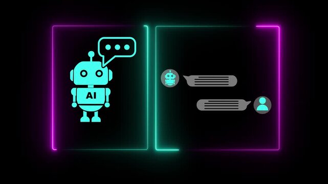 Chatbot interface representing artificial intelligence customer support and automated response system for business communication.
