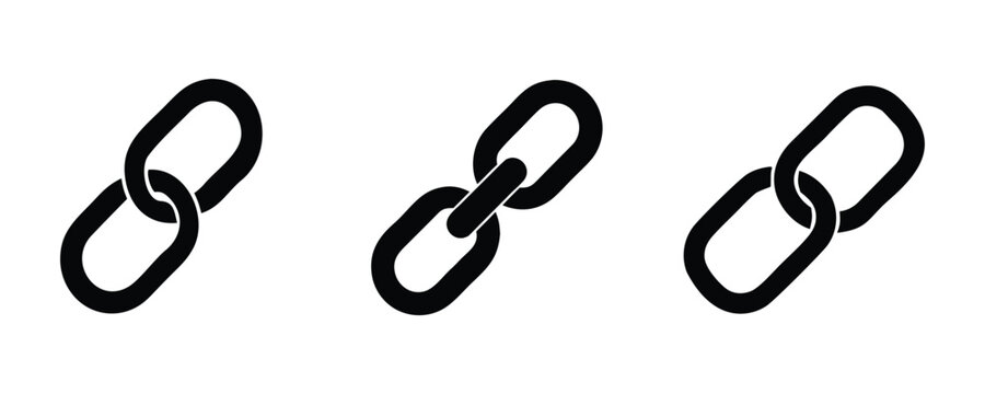 Chain link icon vector, Link icon, attach link chain icon
