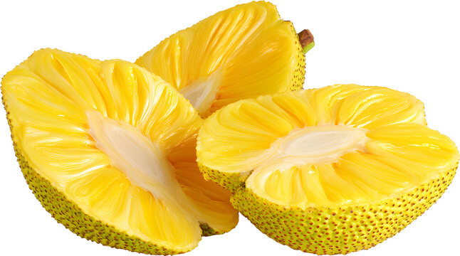 Fresh cut jackfruits for tropical fruit vegan meat, isolated cutout