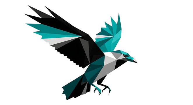Low poly geometric bird illustration