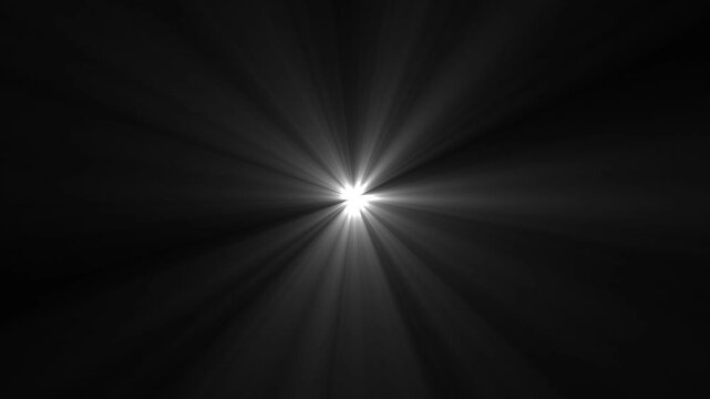 High-quality motion graphic of sun rays light effects, overlays or flare glow array isolated on black background.4k animation video.