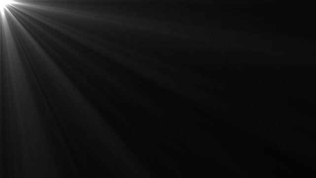 High-quality motion graphic of sun rays light effects, overlays or flare glow array isolated on black background.4k animation video.
